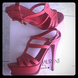 YSL classic tribute fiery red sandal size 39.5